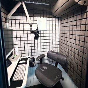 View inside of voice acotr and narrator William Marshall Cline's home recording studio